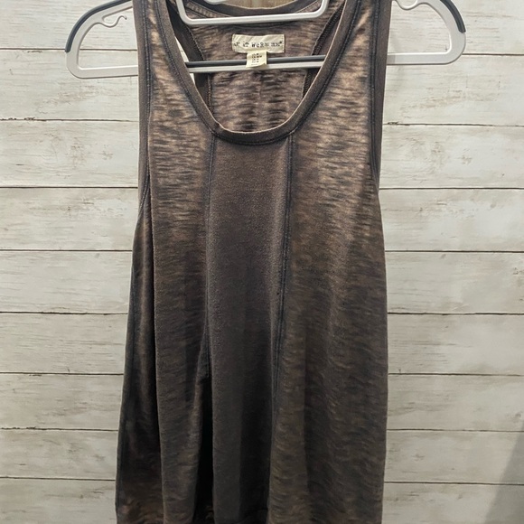 If It‎ Were Me Women's Gray/Tan Burnout Racerback Tank Top - Picture 1 of 3